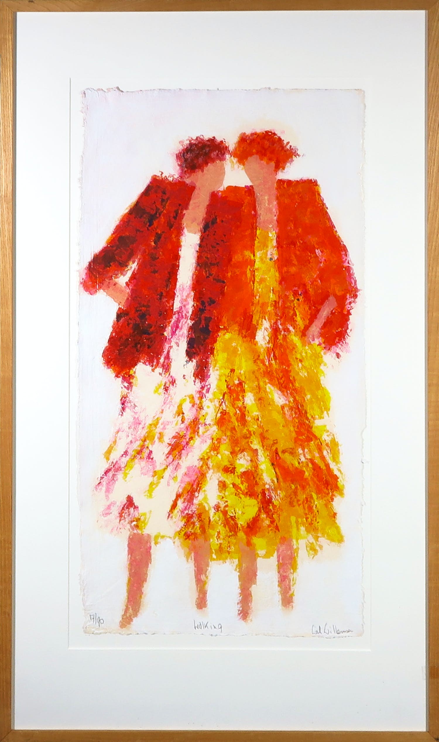 Wil Willemsen - Zeefdruk, Walking - Ingelijst verkocht voor € 1!