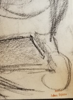 Johan Dijkstra - Dubbelzijdige potloodschets kopen? Bied vanaf 1!