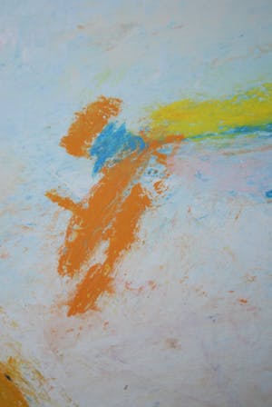 Johan van den Berg - .-.-. Juli licht .-.-. - acryl en krijt 1982 kopen? Bied vanaf 35!