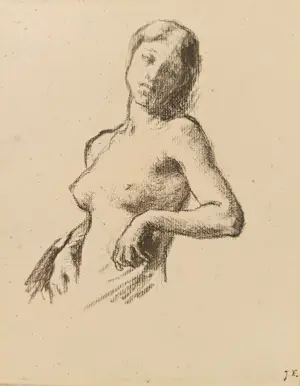Jean-Francois Millet - Borstbeeld van een naakt jong meisje. Originele lithografie naar Jean-François Millet. kopen? Bied vanaf 89!