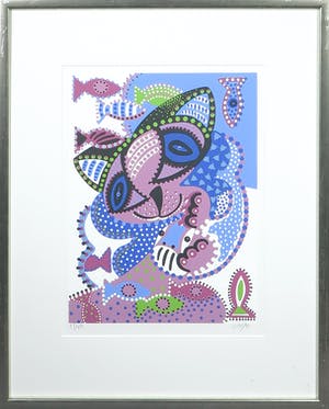 Niet of onleesbaar gesigneerd - Zeefdruk, Hartzeer (Broken Heart) - Ingelijst kopen? Bied vanaf 1!