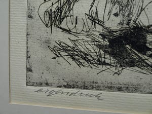 Jan Sierhuis - Ingelijste ets , Familie aan het strand - 1962 kopen? Bied vanaf 50!