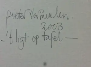 Pieter Vermeulen - Acryl op doek, 't Ligt op tafel - Ingelijst (Groot!) kopen? Bied vanaf 300!