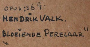 Hendrik Valk - Achterglas schildering - Bloeiende Perelaar kopen? Bied vanaf 1250!