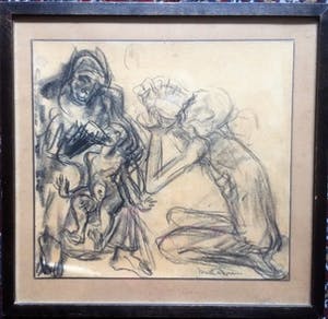 Matthieu Wiegman - BERGENSE SCHOOL! Krijttekening collectie Jelgersma kopen? Bied vanaf 150!