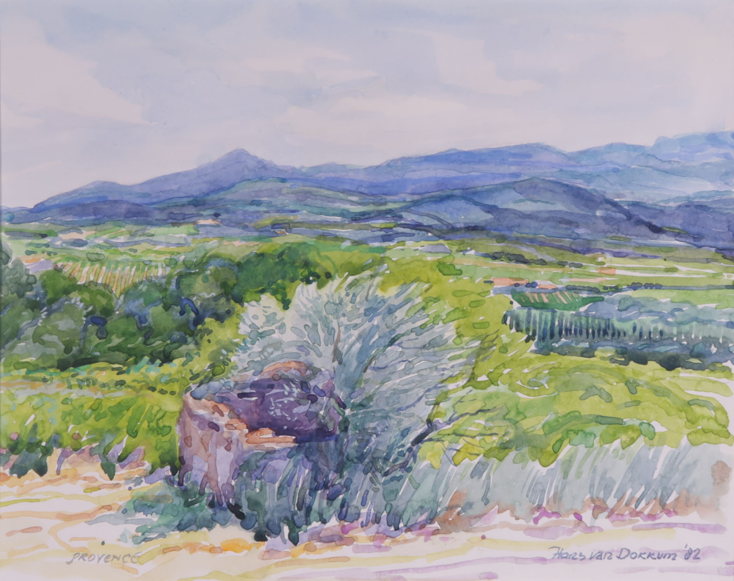 Hans van Dokkum - Aquarel, Provence verkocht voor € 35!