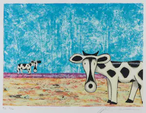 Michiel Molenaar - Zeefdruk, Two Cows - Ingelijst kopen? Bied vanaf 50!