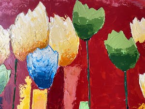 Niet of onleesbaar gesigneerd - tulpenveld kopen? Bied vanaf 1!