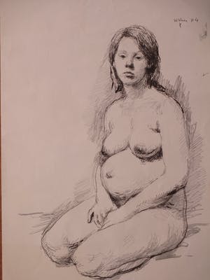 Aat Veldhoen - Lotje Veldhoen, zwanger en naakt - Rotaprint kopen? Bied vanaf 70!