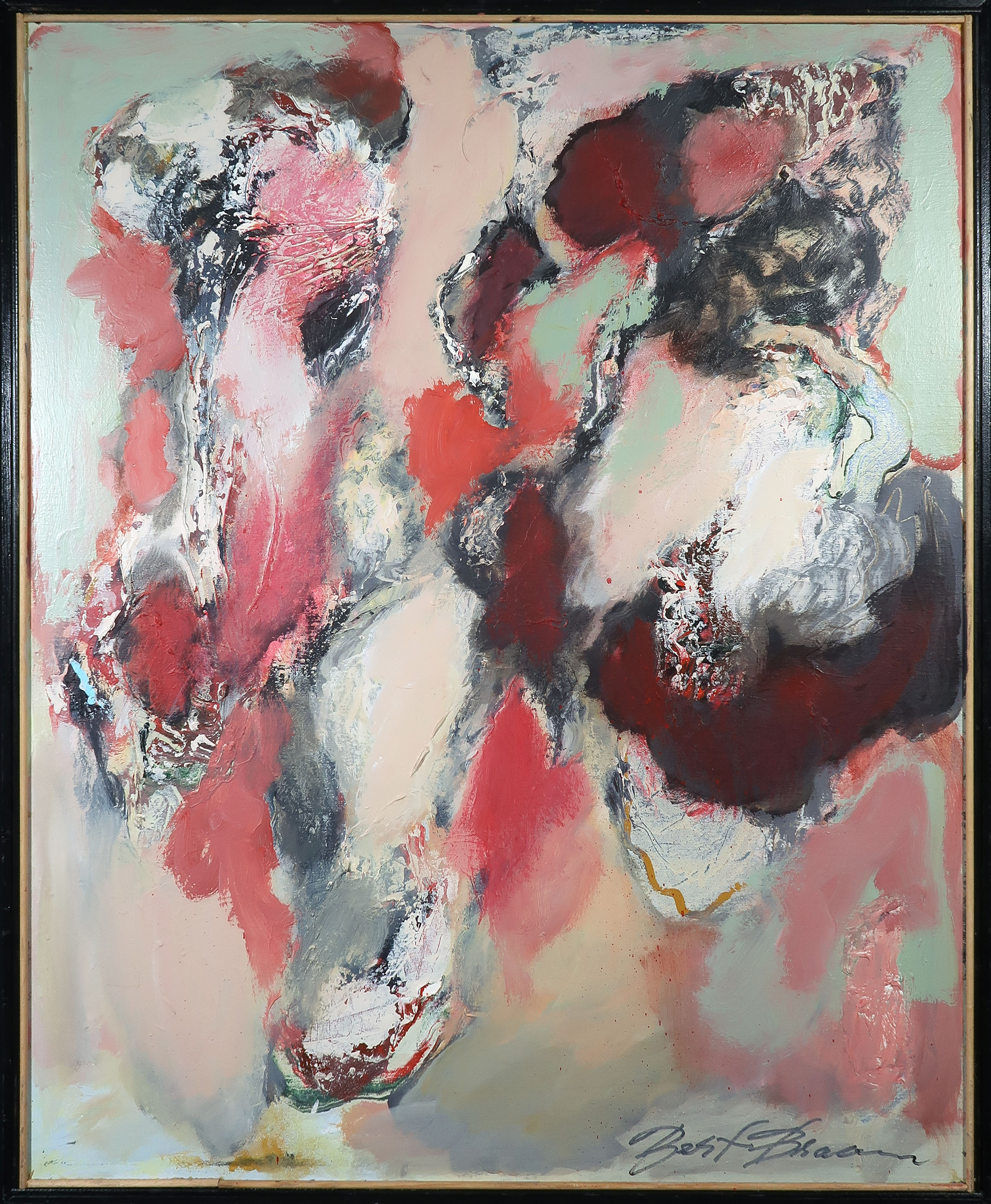 Bert Braam - Acryl op doek, Kompositie 2 - Ingelijst (Groot) verkocht voor € 200!