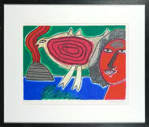 Corneille - Zeefdruk, Epanoussement - Ingelijst verkocht voor € 150!