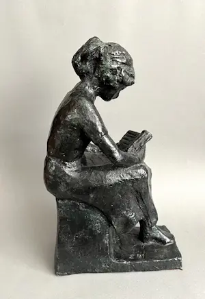 Siem Wardenaar - Jongedame met boek (mooi formaat) kopen? Bied vanaf 475!