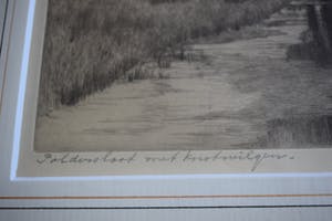 Nico van der Jagt - Ets - Poldersloot met knotwilgen -1948 kopen? Bied vanaf 60!