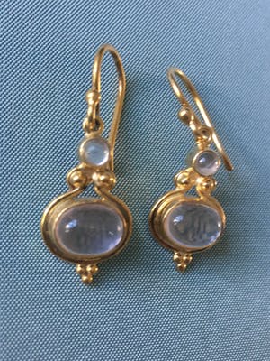 1e gehalte Zilver - verguld zilveren rozenkwarts oorhangers kopen? Bied vanaf 25!