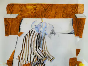 Jaap van der Pol - grote -1972- surrealistische gem.techniek "Motel" in originele lijst kopen? Bied vanaf 75!