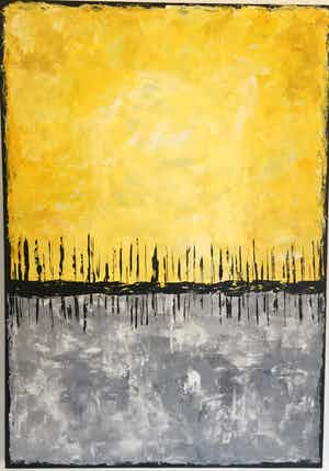 John Foppen - Yellow Symphony Over Earth ........# K 03. XL . GROOT. verkocht voor € 175!