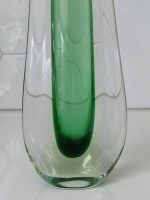 Flavio Poli - Groene Sommerso Teardrop vaas - uitvoering Seguso Vetri kopen? Bied vanaf 70!