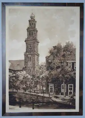 Cornelis Brandenburg - Westerkerk Amsterdam - fraaie heldere ets verkauft für € 75!