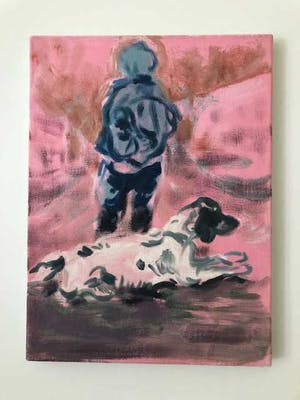 Stijn Peeters - Z.T. (man in landschap) kopen? Bied vanaf 50!