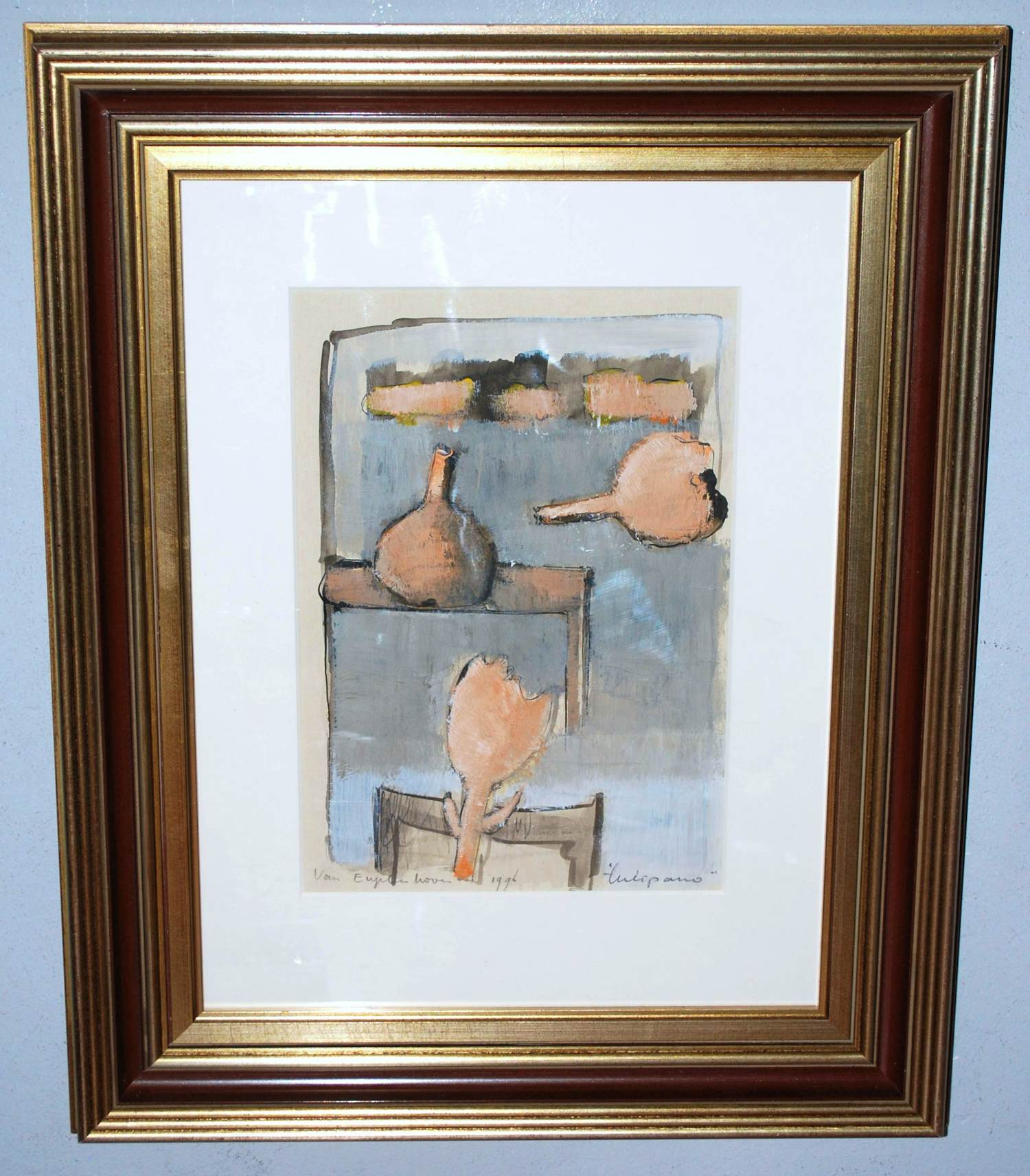 Buy Lita van Engelenhoven - Tulipano - gemengde techniek 1996 - in een fraaie lijst? Bid from 100!