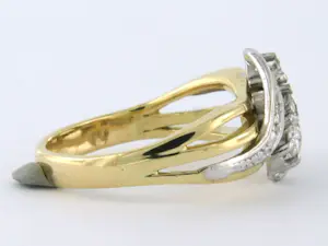 18k gouden ring met briljant en single cut geslepen diamant 0.43ct - rm 16.5 kopen? Bied vanaf 550!