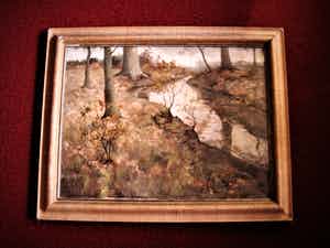 Paul van der Ven - Groot olieverf op doek "Herfstlandschap met meanderend riviertje" gesigneerd verkocht voor € 90!