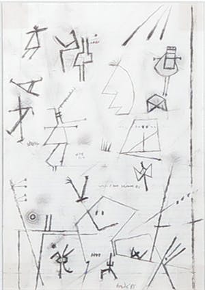 Jan Roede - Tekening, Spell I - Ingelijst kopen? Bied vanaf 50!