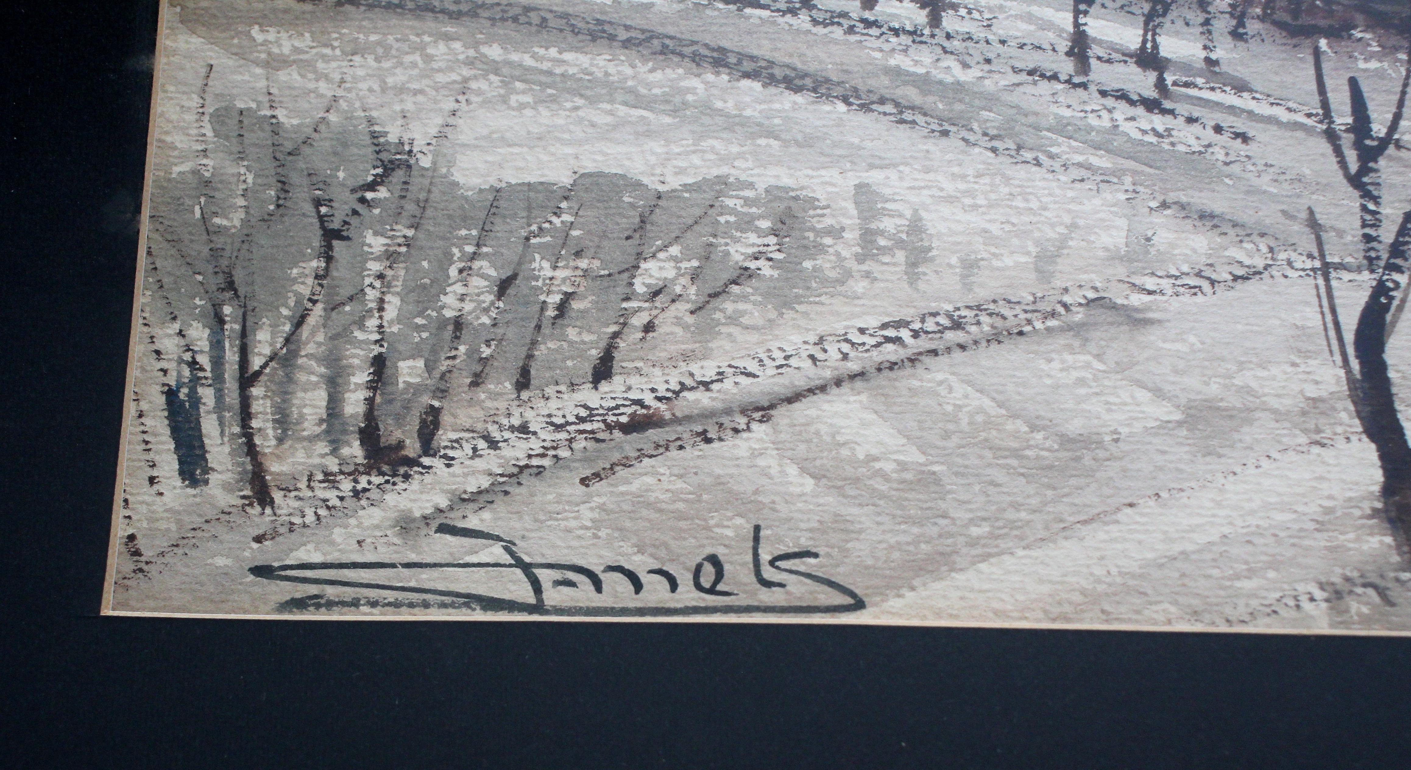 Jacques Mels - ingelijst winterlandschap kopen? Bied vanaf 65!