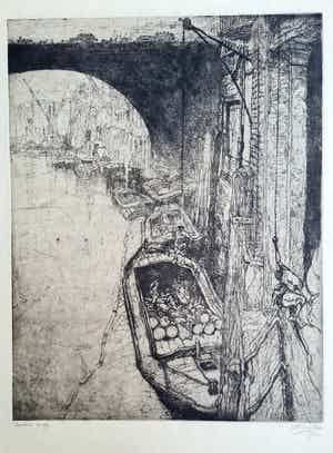 Jules De Bruycker - Londen Brug - hsndgesigneerd verkocht voor € 325!