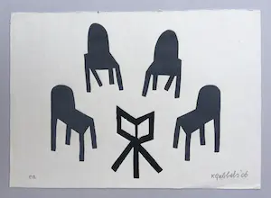 Klaas Gubbels - houtdruk 'Hongaars kwartet ’ - 2006 - oplage EA kopen? Bied vanaf 350!