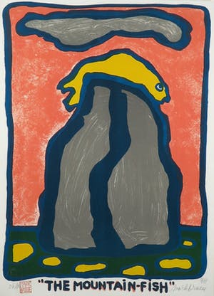 Mark Brusse - Litho, The Mountain-Fish - Ingelijst kopen? Bied vanaf 40!