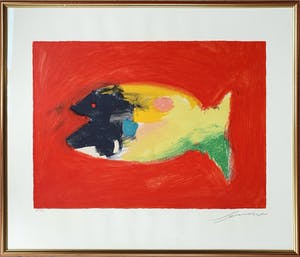 Eugene Brands - Litho: 'Exotische Vis'- Ingelijst kopen? Bied vanaf 290!