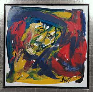 Martin van Wordragen - Olieverf op doek, Bosbewoner - Ingelijst verkocht voor € 1!