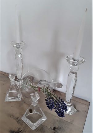 Curiosa - Rona design kristallen karaf/wijnschenker, Riva karafjes en "ruitjes" kandelaars kopen? Bied vanaf 1!