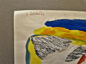 Pieter Holstein - Originele - 1964 - collage / aquarel / pastel "getweeën" gesigneerd kopen? Bied vanaf 49!