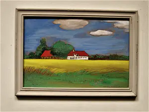 Karel van Seben - Bekende Gooise kunstenaar - Naïef geschilderd olieverf "landschap Friesland" kopen? Bied vanaf 34!