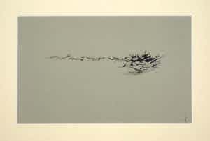 Melle Oldeboerrigter - Inkttekening op papier, z.t. Landschap verkocht voor € 80!