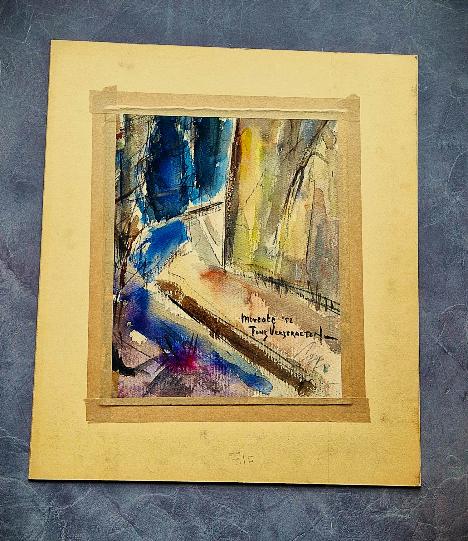 Fons Verstraeten - in 1952 expressionistisch geschilderd Oostenrijks en Frans (Verso) landschap kopen? Bied vanaf 35!