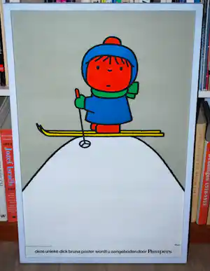 Dick Bruna - collector's item: Skieën/Skiing - uitgave Pampers 1974 verkauft für € 395!