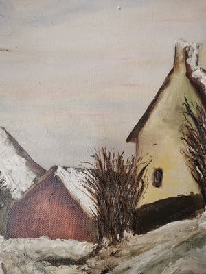 Niet of onleesbaar gesigneerd - Winters dorpszicht kopen? Bied vanaf 1!