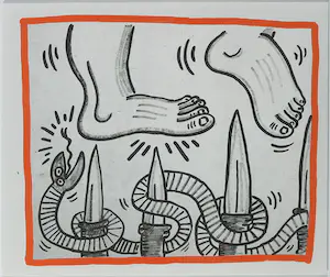 Keith Haring - Zeldzame litho uit het portfolio Against all odds kopen? Bied vanaf 1!