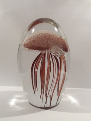 Niet of onleesbaar gesigneerd - 3D jellyfish Presse-papier Glow in the Dark verkocht voor € 1!