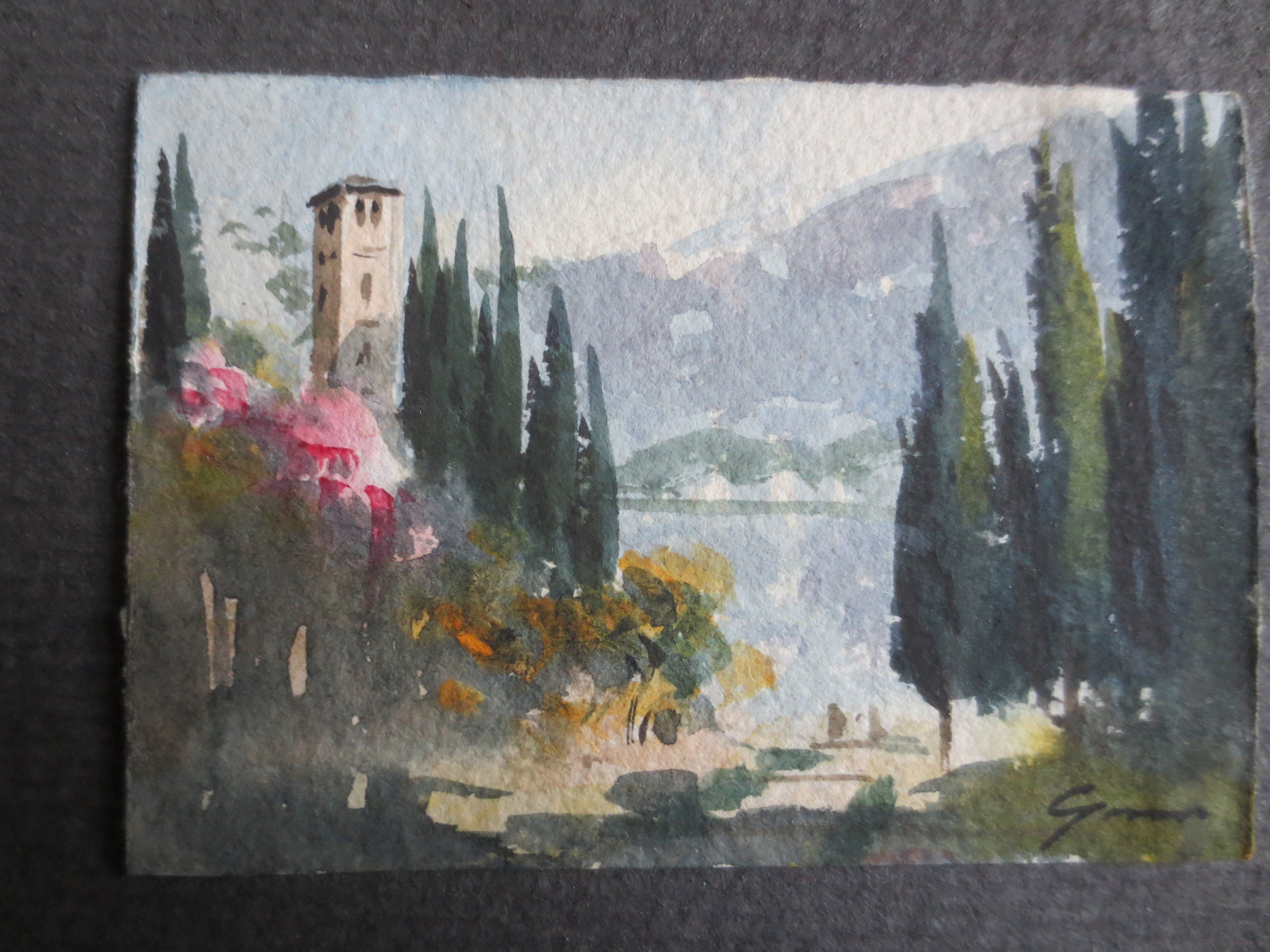 Niet of onleesbaar gesigneerd - Landschap Italie? kopen? Bied vanaf 1!