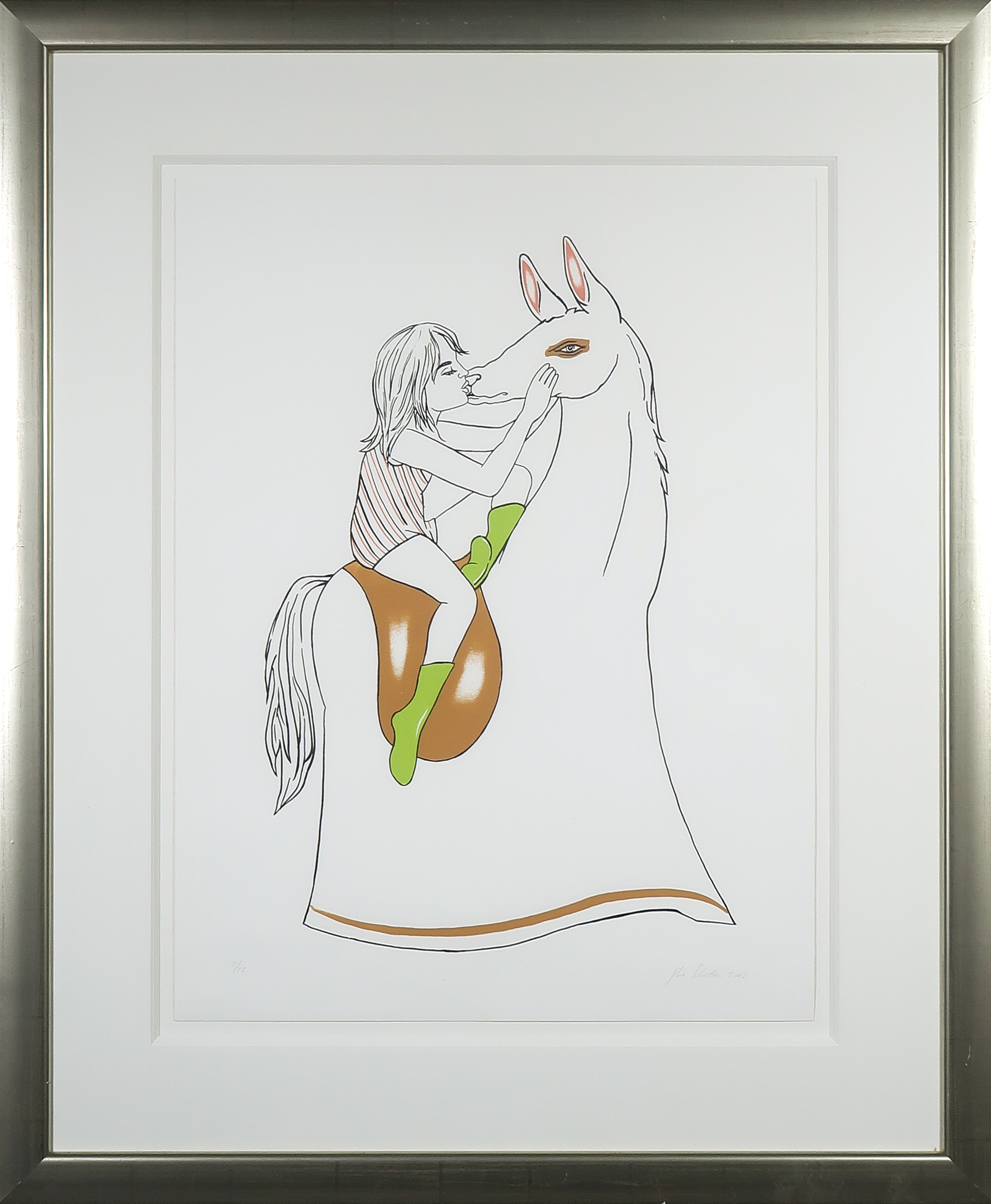 Yke Schotten - Zeefdruk, Zedel - Ingelijst verkocht voor € 40!