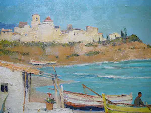 Arie Zwart - Benidorm -olieverf circa 1950- kopen? Bied vanaf 350!