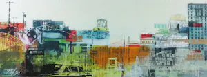 George Heidweiller - Zeefdruk, Cityscape 2 - Ingelijst (Groot) kopen? Bied vanaf 100!