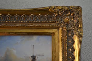 Niet of onleesbaar gesigneerd - Hollands winterlandschap - Olieverf op paneel - Gesigneerd kopen? Bied vanaf 10!