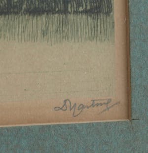 Dirk Harting - Ets , Houtzaagmolen “De Eenhoorn”, Haarlem – gesigneerd & ingelijst – ca 1935 kopen? Bied vanaf 25!