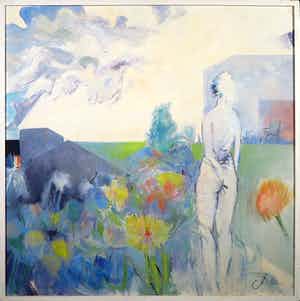 Franscz Witte - Olieverf op doek, Mijmeringen, op eigen benen gaan staan - Ingelijst (Groot) verkocht voor € 10!