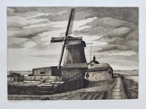 Karel Wetselaar - Molen de Woudaap in Krommenie. kopen? Bied vanaf 50!